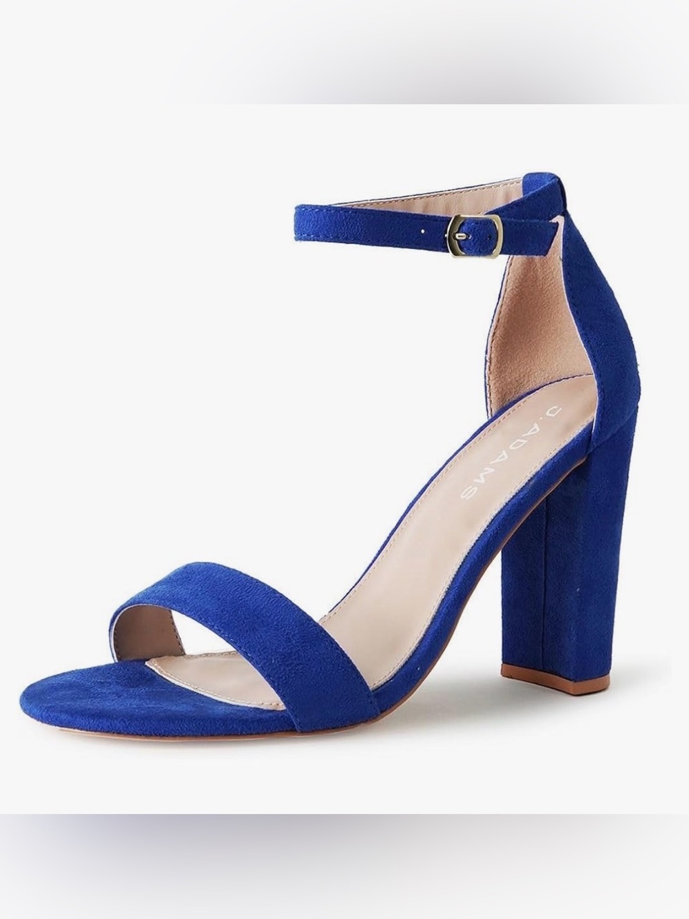 J. Adams Royal Blue Suede Block Heel Sandal